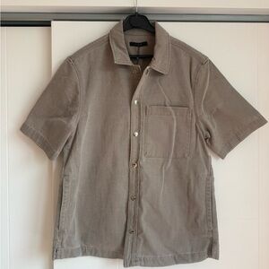 IRO Men's Short-Sleeve Overshirt in Taupe. New with tags.
